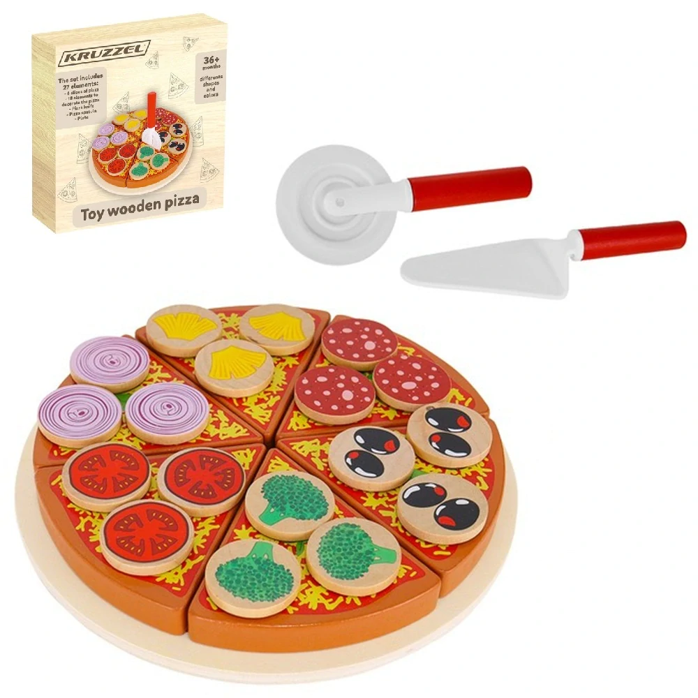 Dřevěná pizza 27 dílů – 22471