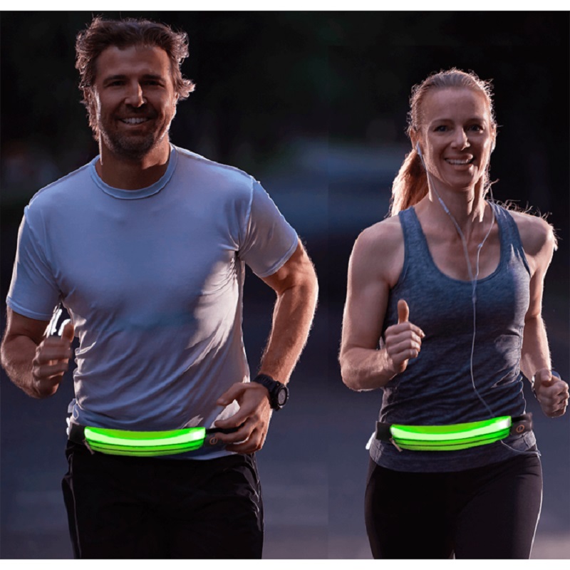 Svítící USB ledvinka na běhání - neonová