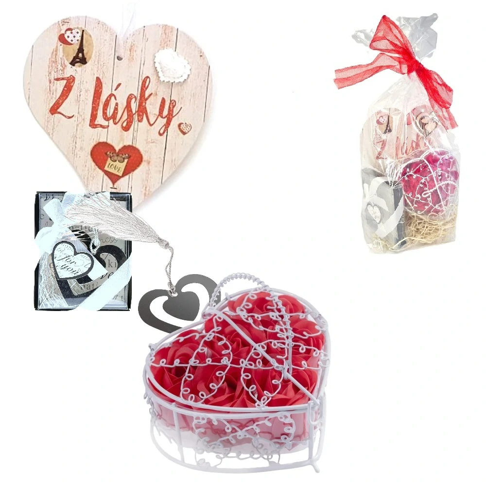 Balíček z lásky FOR YOU – mýdlové srdce a záložka do knihy – Darot