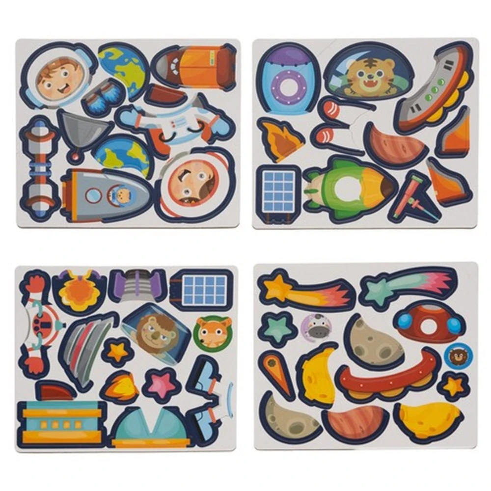 Magnetická tabulka a puzzle s tématem vesmíru v knížce - 24731