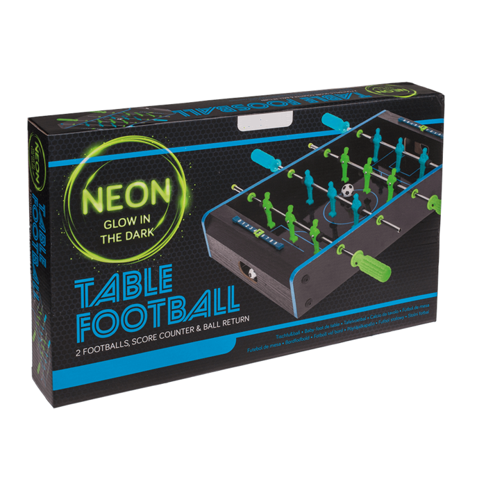 Stolní fotbálek svítící ve tmě – Glow in the Dark, pro dva hráče