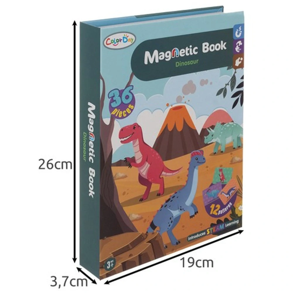 Magnetická tabulka s puzzle dinosauři v knížce - 24730
