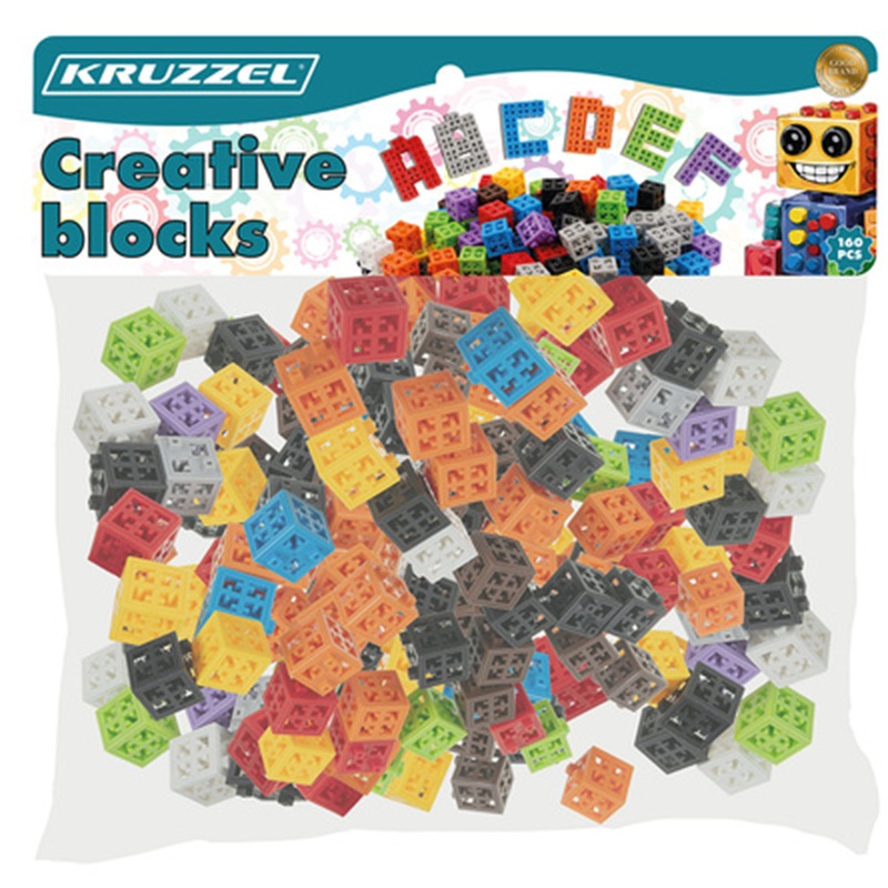 Stavebnice s kreativními bloky 2x2x2cm 160 ks - Kruzzel 26377