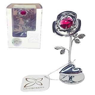 Růže WITH LOVE Crystocraft - stříbrná