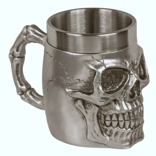 Korbel skull - hladký stříbrný