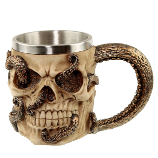 Korbel skull - Lebka se zlatou chobotnicí
