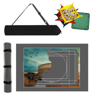 Podložka na puzzle s příslušenstvím 115x67cm – šedá