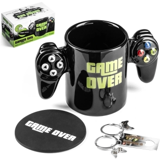 Originální sada pro hráče GAME OVER - Hrnek Gamepad, podtácek a 2 klíčenky