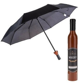 Deštník v láhvi whisky – skládací deštník 90 cm