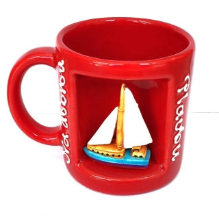 Originální hrníček plachetnice - Na dobrou plavbu - červená (CZ) VÝPRODEJ – původně 239,- Kč - POSLEDNÍ KUSY