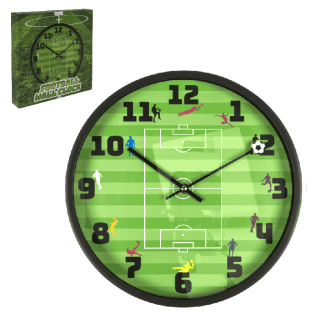 Hodiny pro fotbalistu – Fotbalové hřiště, míč na ručičce