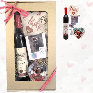 Dárek z lásky WITH LOVE – růže s krystalem, fotorámeček a originální deštník – Darot