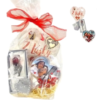 Balíček z lásky FOR YOU – mini křišťálová růže a fotorámeček – Darot