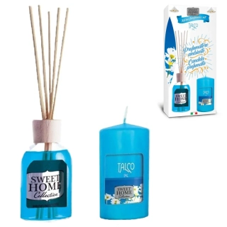 Aroma difuzér se svíčkou Sweet Home – vůně Pudrová 100 ml + 135 g